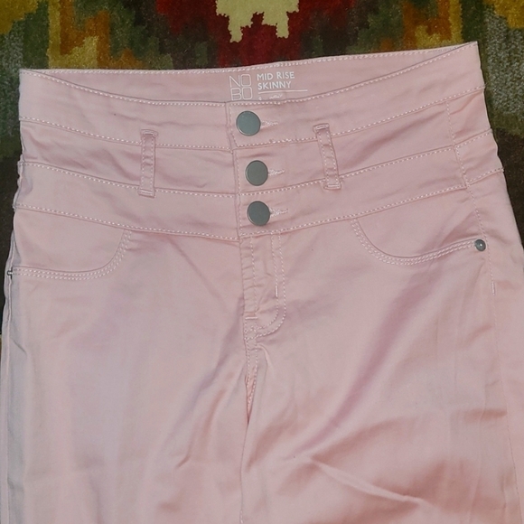 Midrise Skinny Pink Jeans - Picture 2 of 4